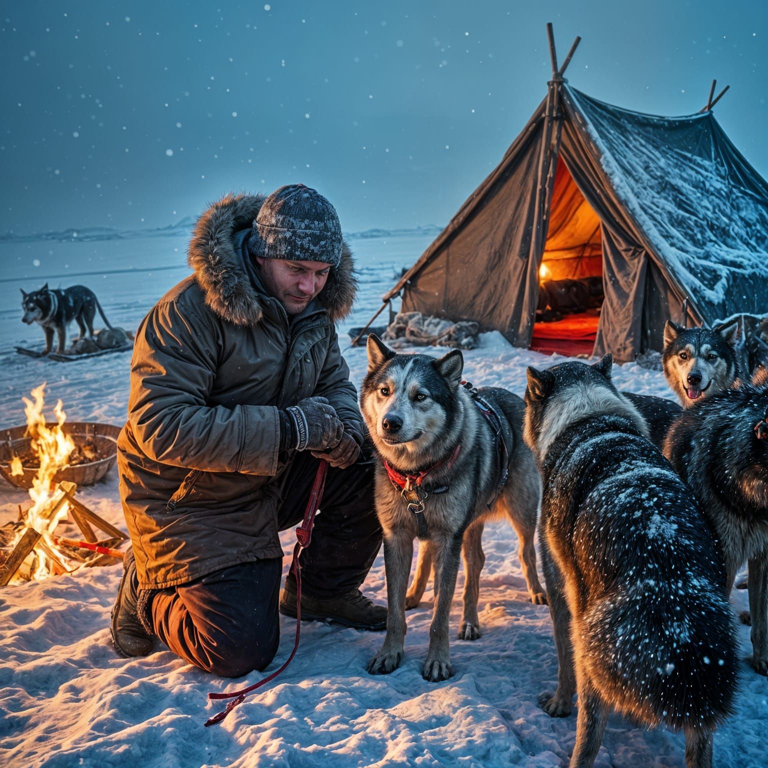 Sleigh Run - Arctic Rest Camp on a long treacherous journey   by @ArtFuzion_Studio