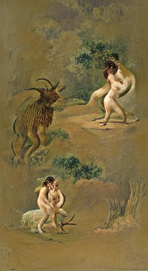 A satyr and a woman