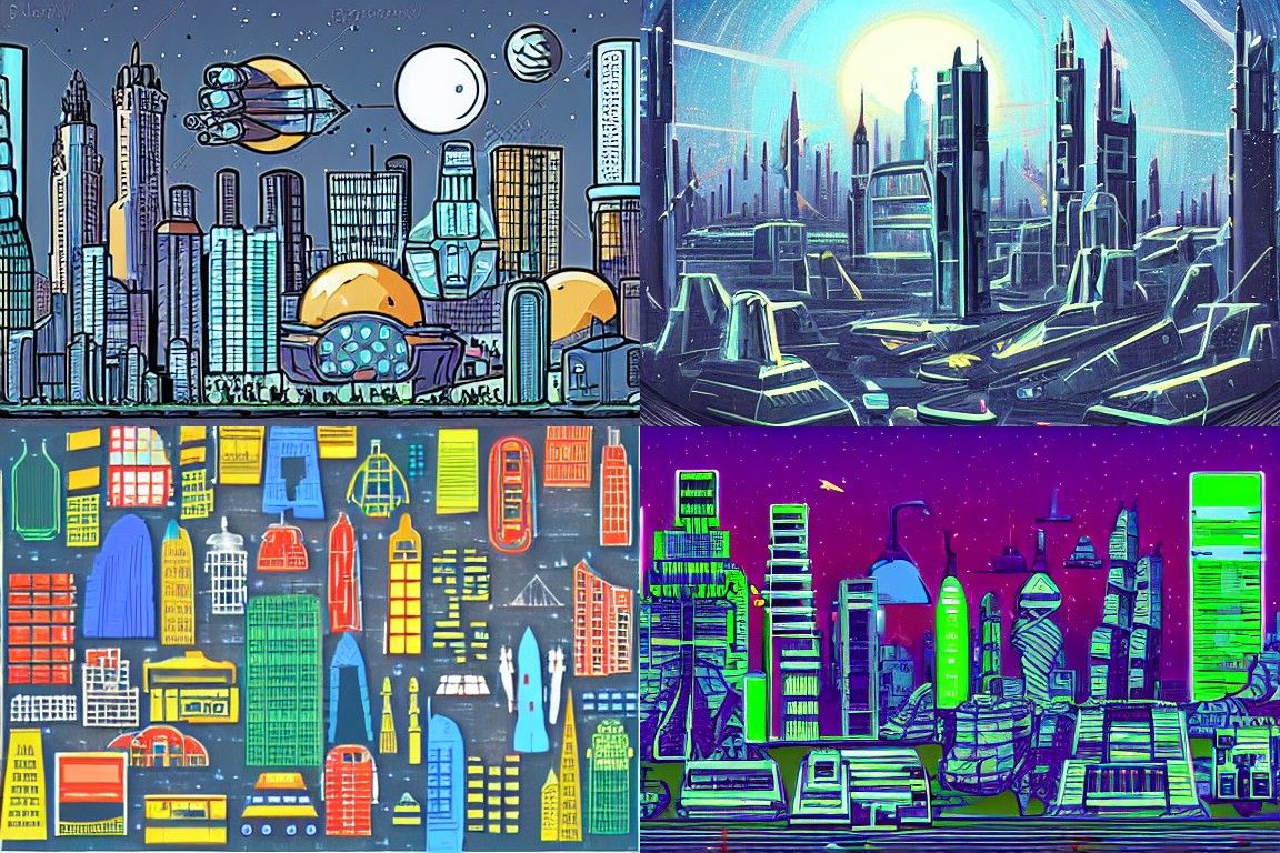 Sci-fi city in the style of Plasticien