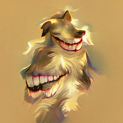 A grinning dog