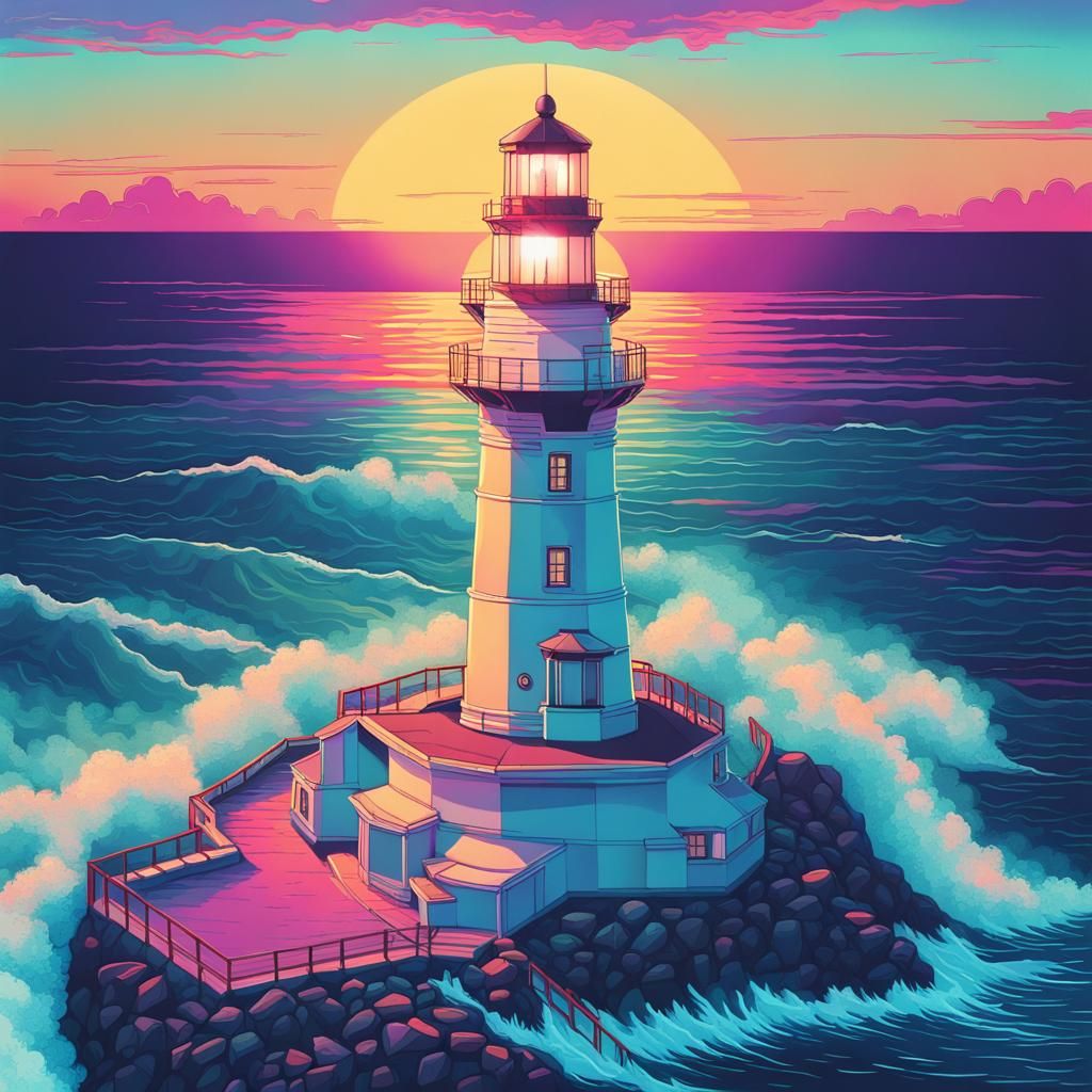 Sunthwave sunset - AI Generated Artwork - NightCafe Creator