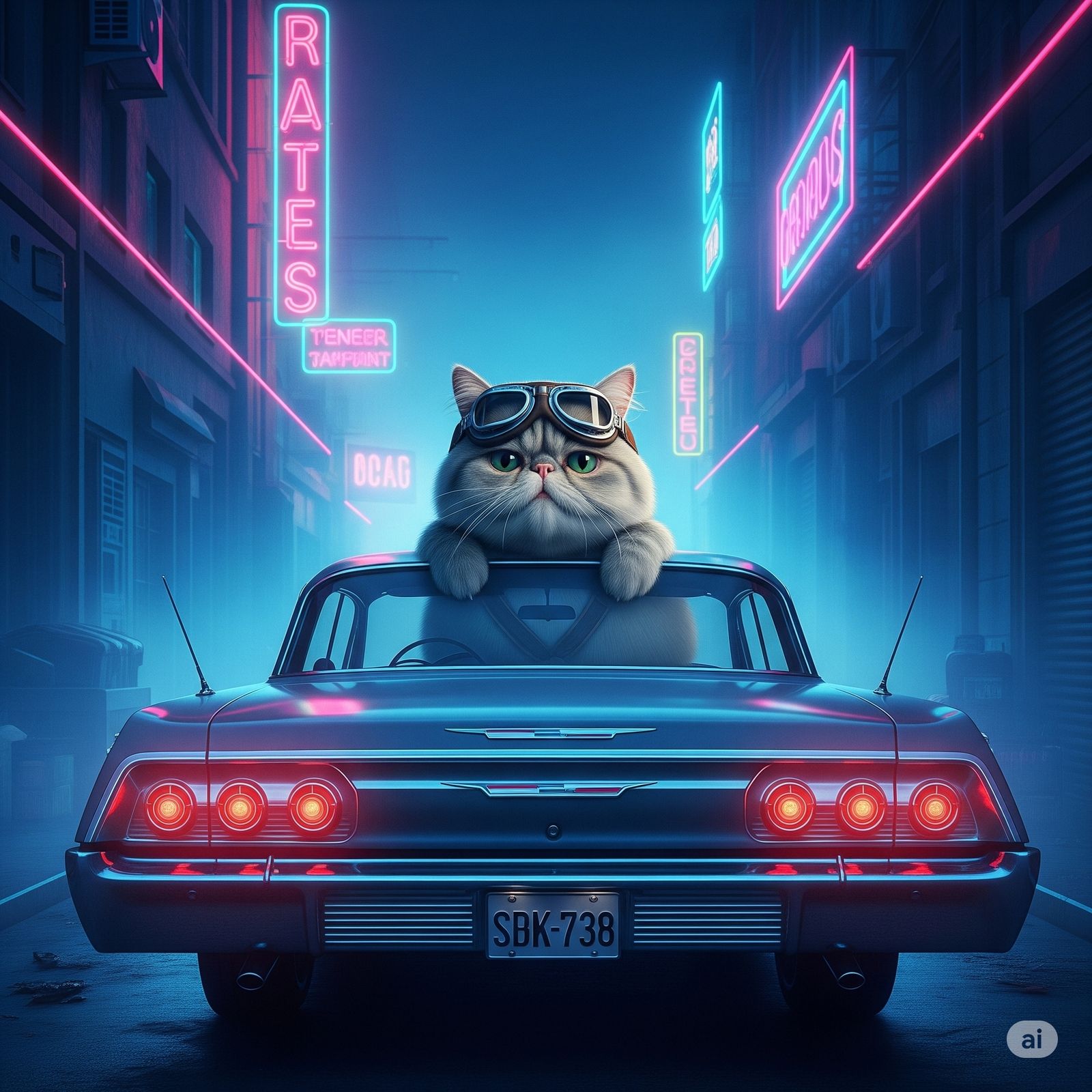 Cyberpunk Cat, I am Bye Bye