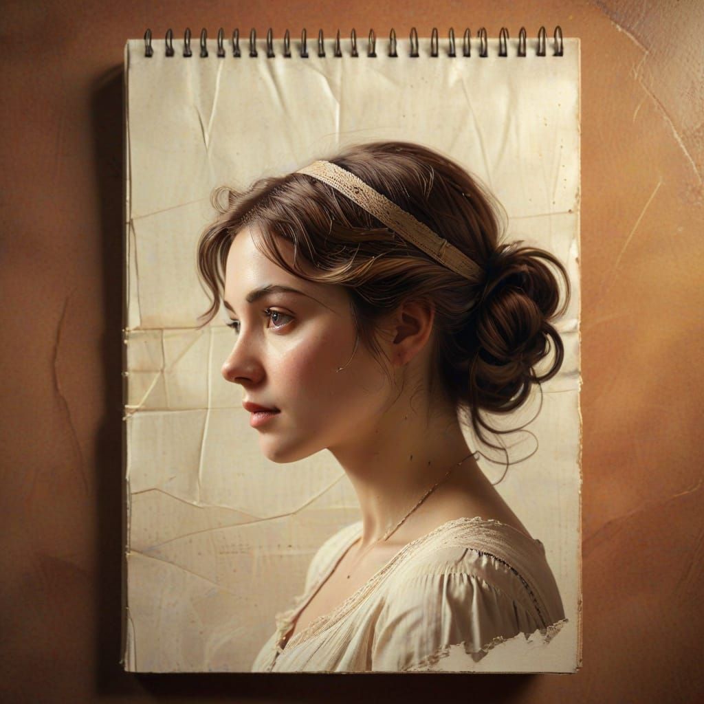 Whimsical Vintage Notebook Study in Warm Light