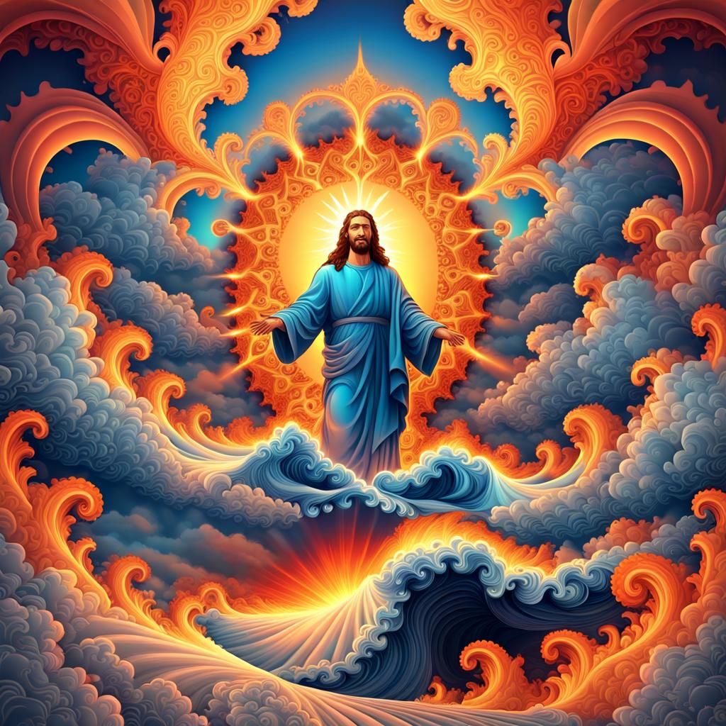 Jesus in the Clouds - AI Generated Artwork - NightCafe Creator