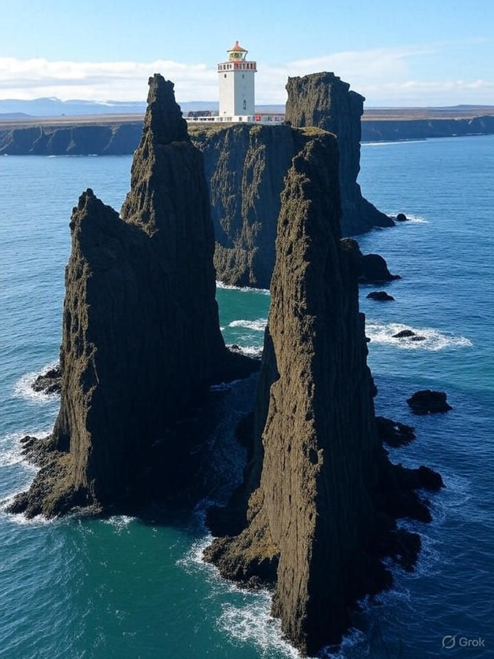 Þrídrangar lighthouse.
