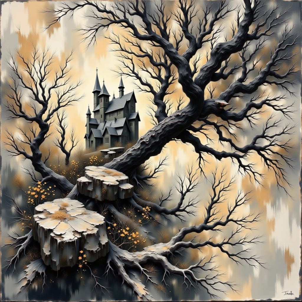 Hyperdetailed Charcoal Drawing: Purple Light