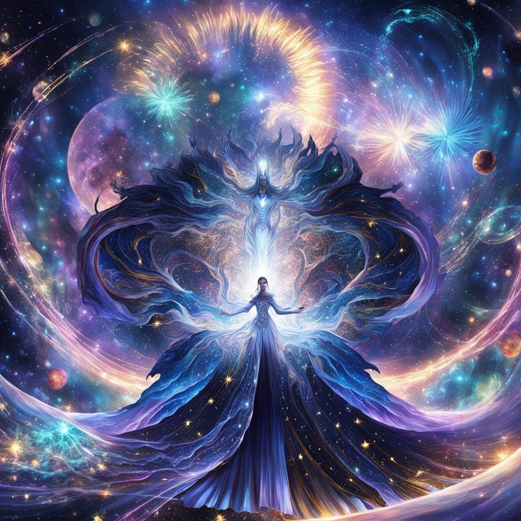 Ethereal Goddess in Celestial Splendor - AI Art