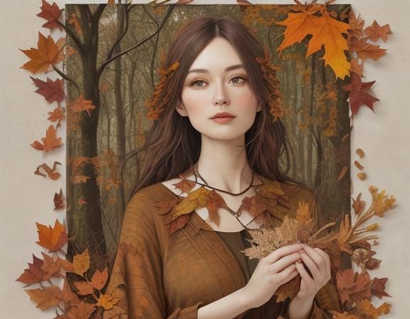Fall paper collage art