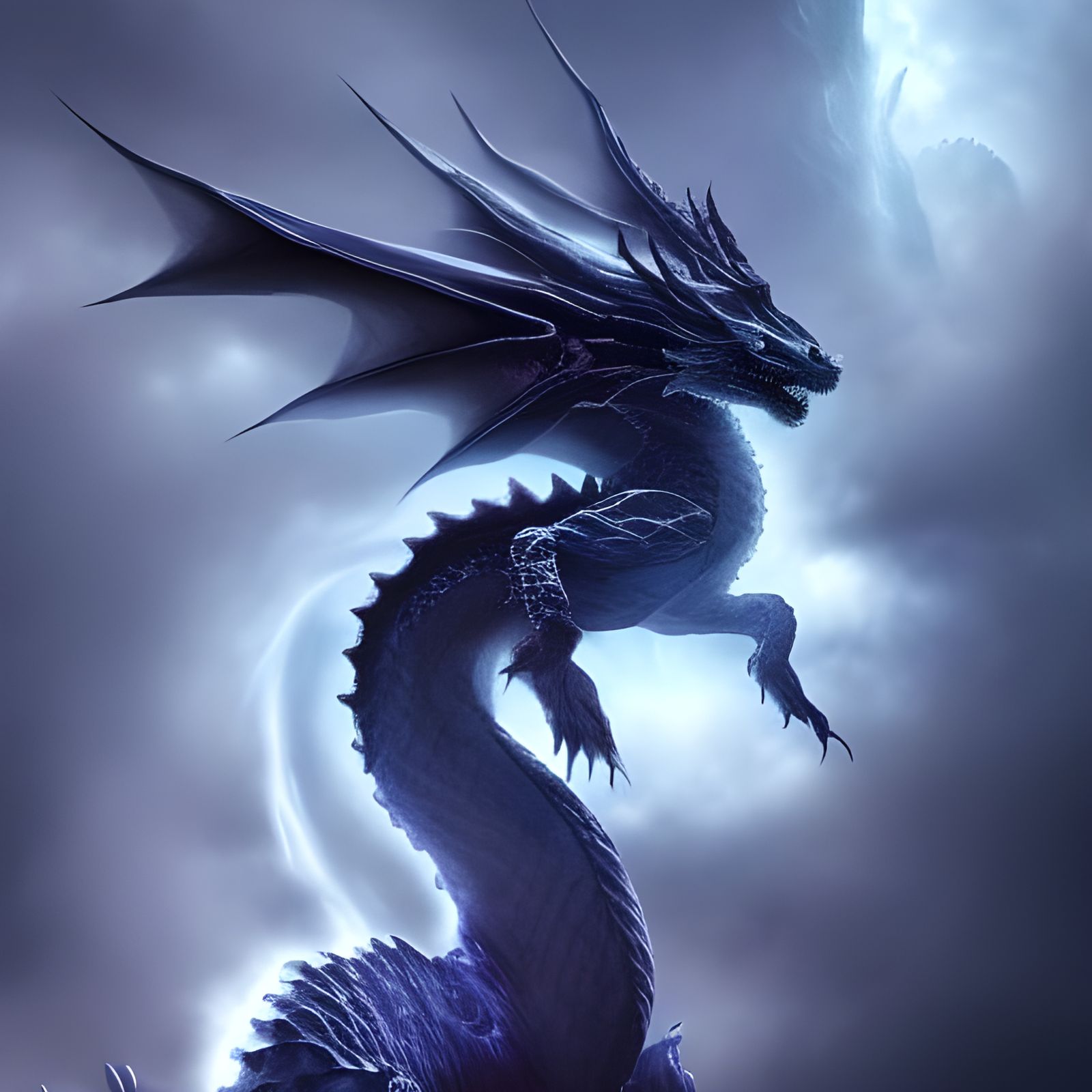 A portrait of a ghostly dragon - AI Generated Artwork - NightCafe Creator