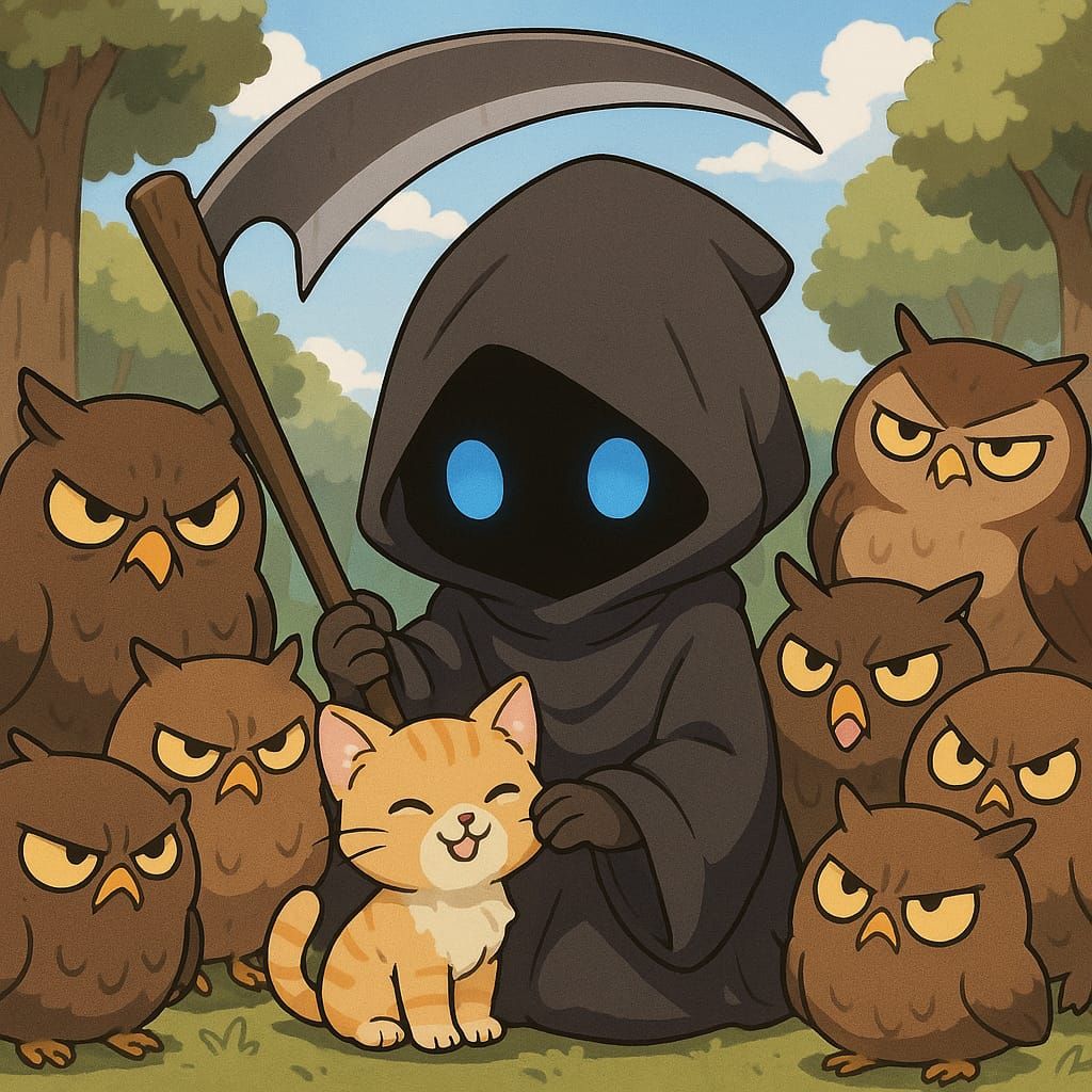 The owls are angry at the cute overload.