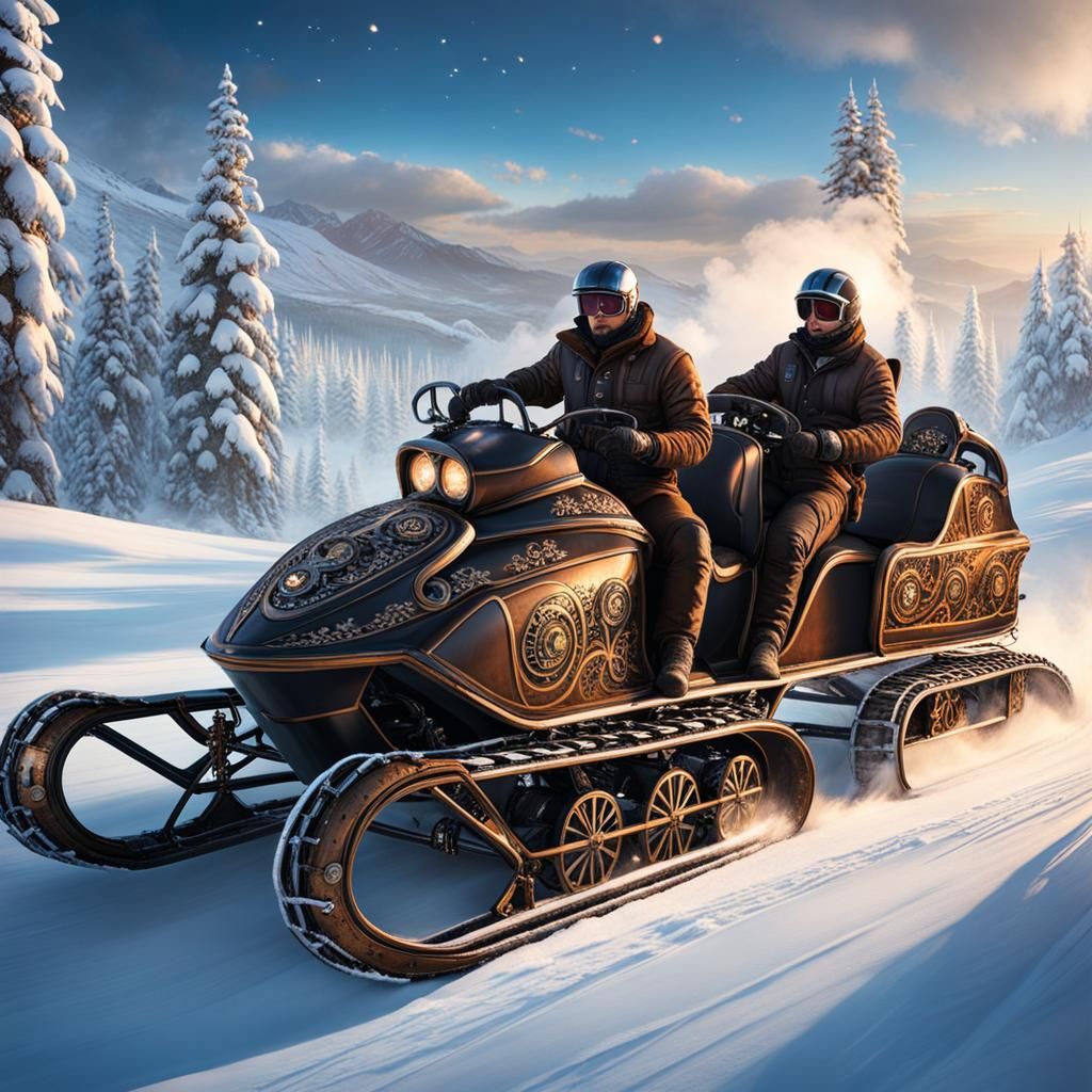 SteamPowered Snowmobile Race 4 AI Generated Artwork NightCafe Creator