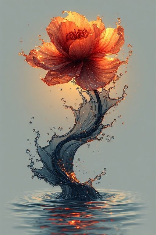 Fire and water flower
