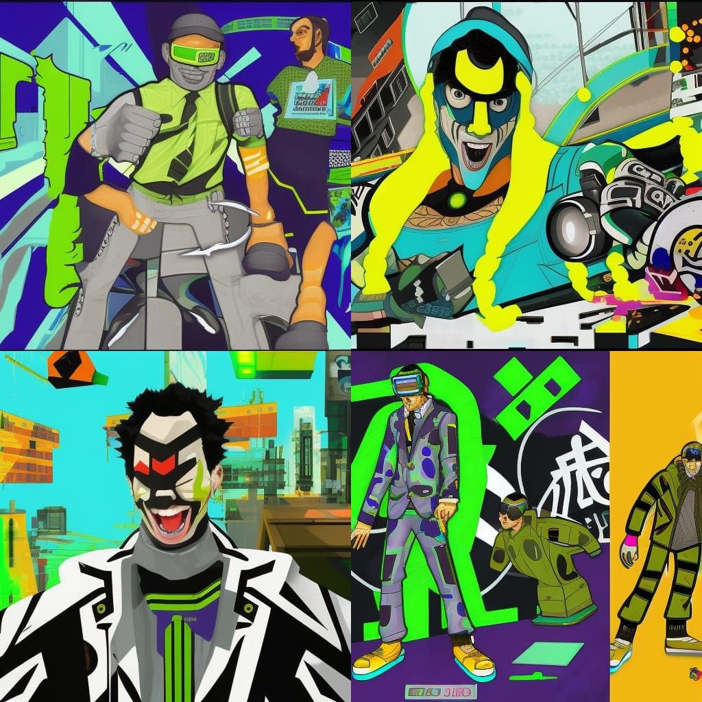 Jet Set Radio Future style art, Borat as the main villain