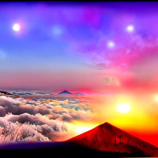 Sunrise on top of mont Fuji