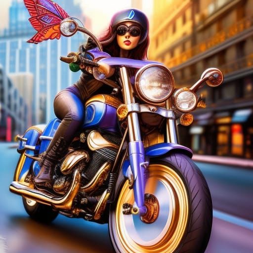 Girl On A Bike - AI Generated Artwork - NightCafe Creator