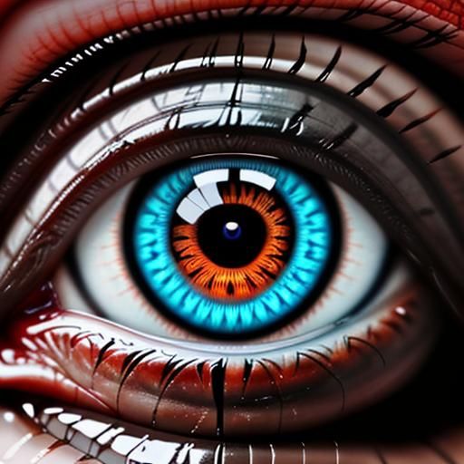 "Incredibly close insanely detailed beautiful eye, double ex...