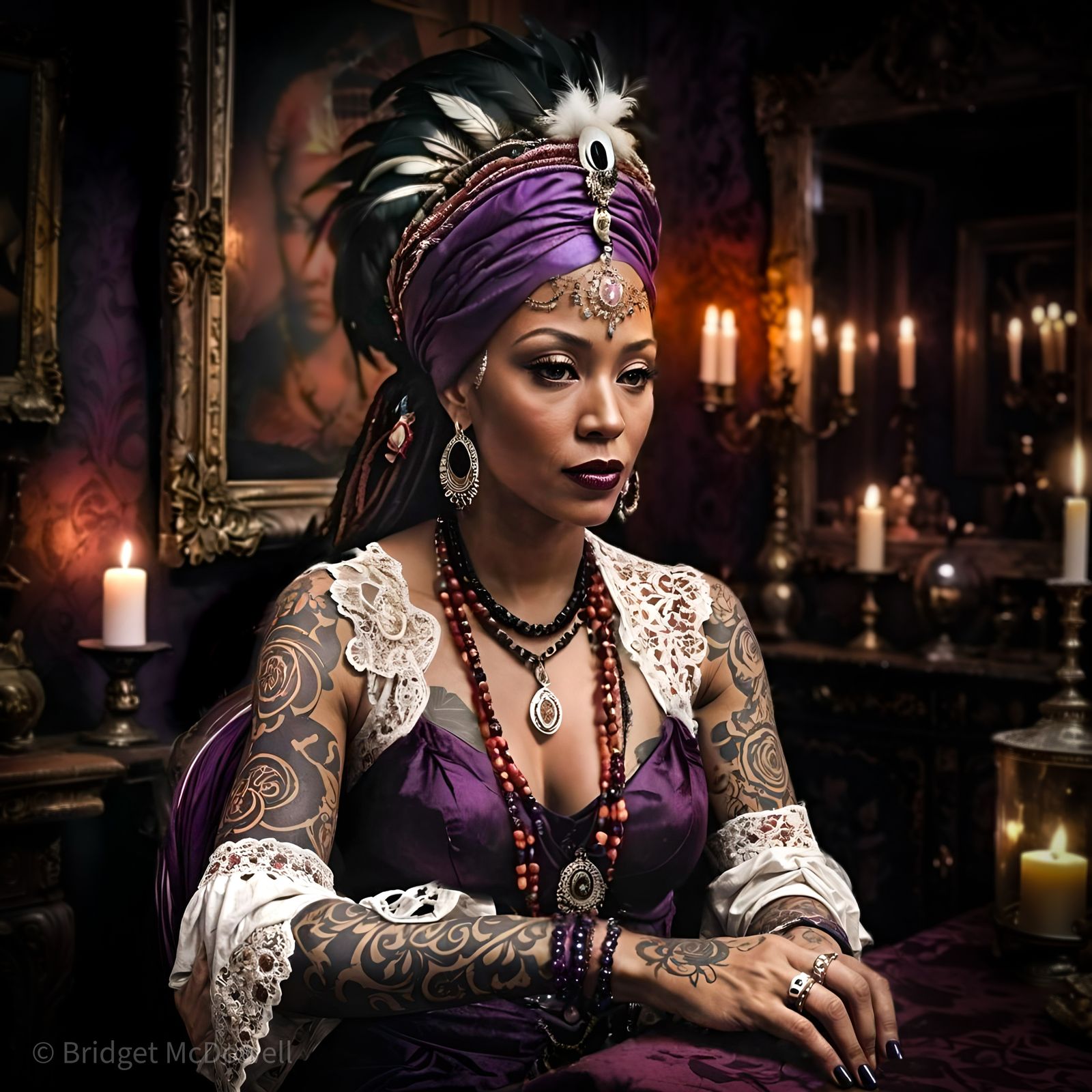 Marie Laveau, in her French Quarter Parlor. NIGHTCAFE, touch...
