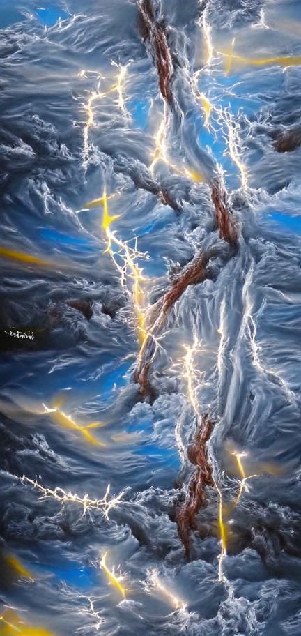 8k resolution 8K 3D detailed painting of lightning sparking ...