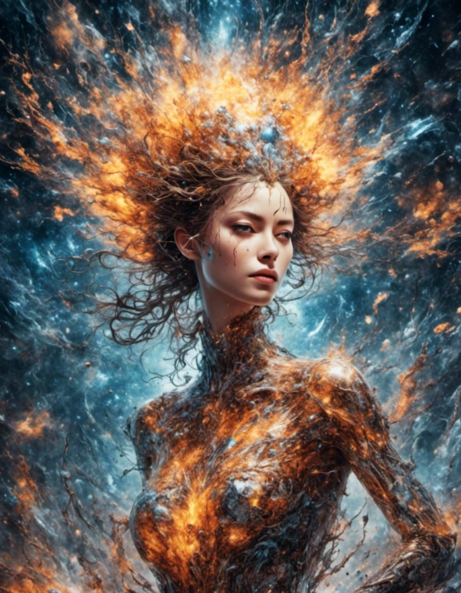 <lora:MeinaCafe:1.0>   Glass queen  crackling glowing crack ...