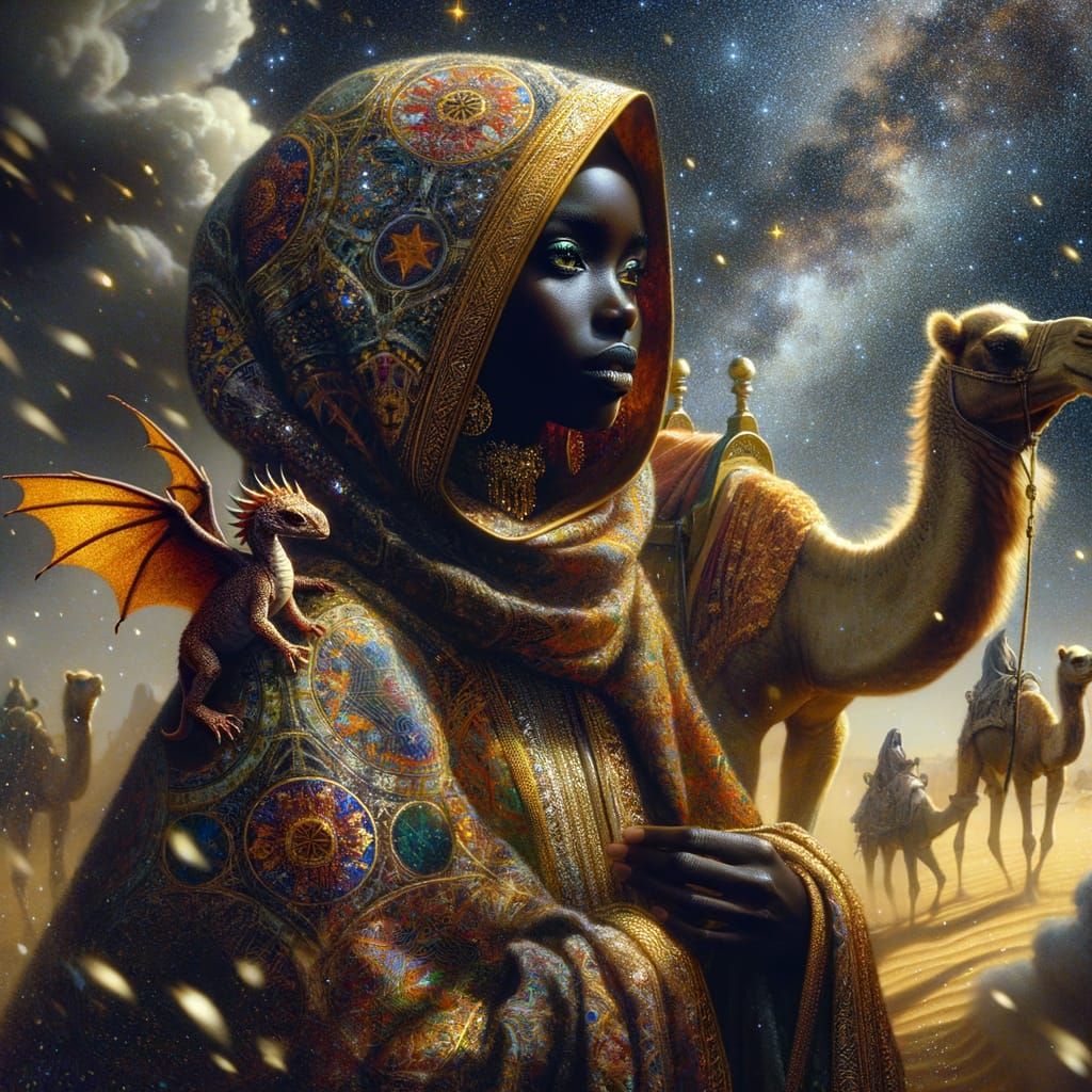 Stunning Ethiopian dragon whisperer camel rider  by @BlueDragonStarWoman