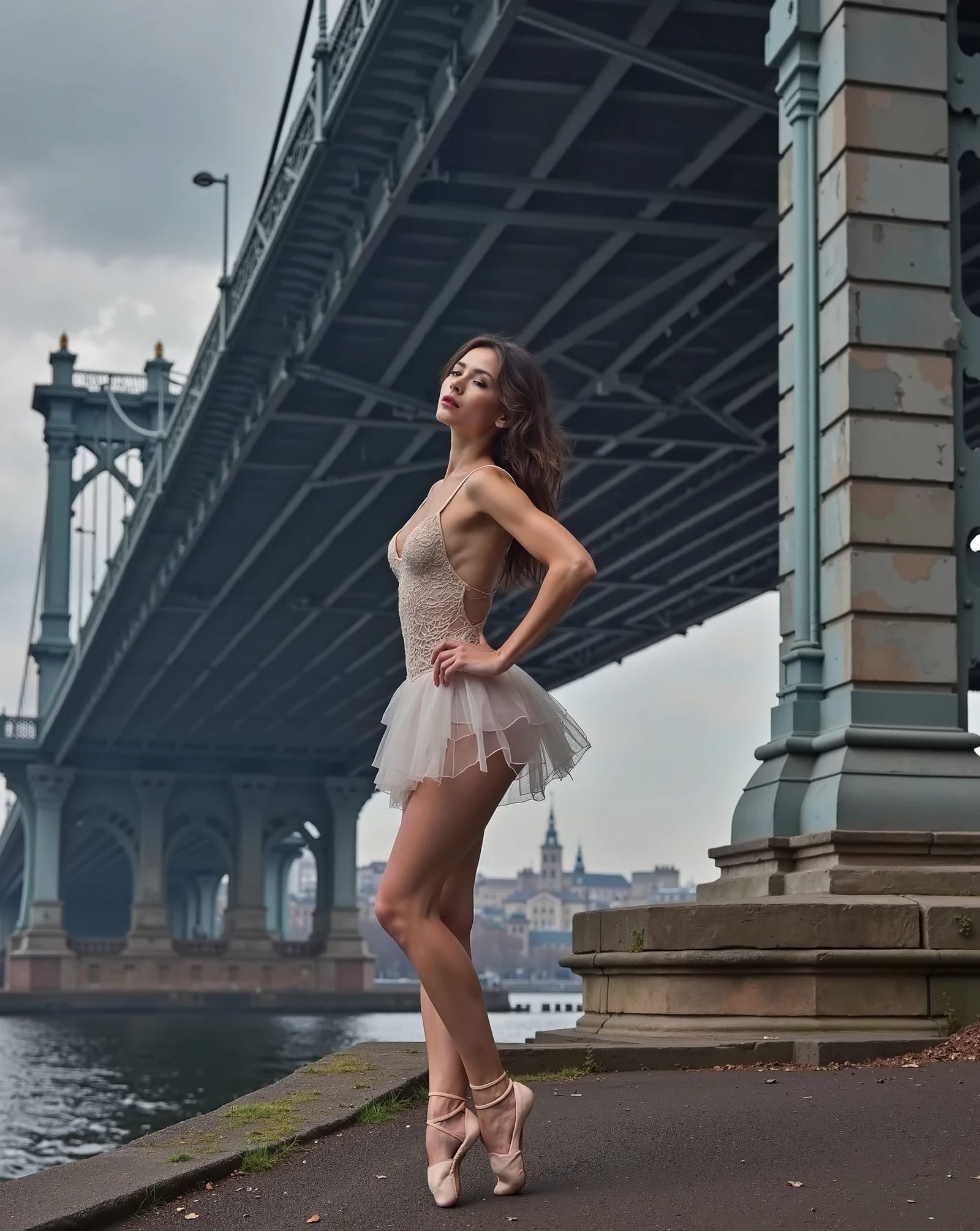 Beautiful slim ballerina
