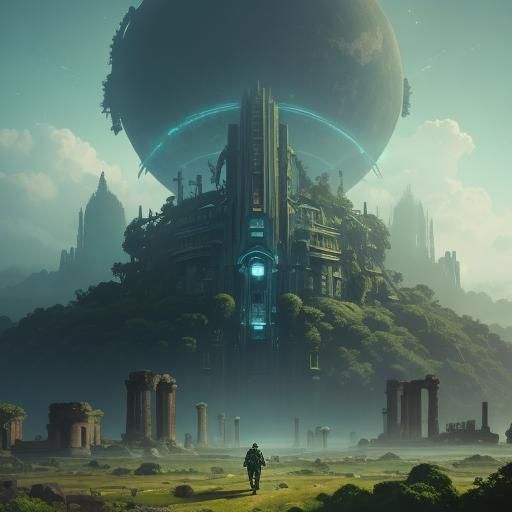 Colossal Gargantia on Lush Planet: Cinematic Concept Art