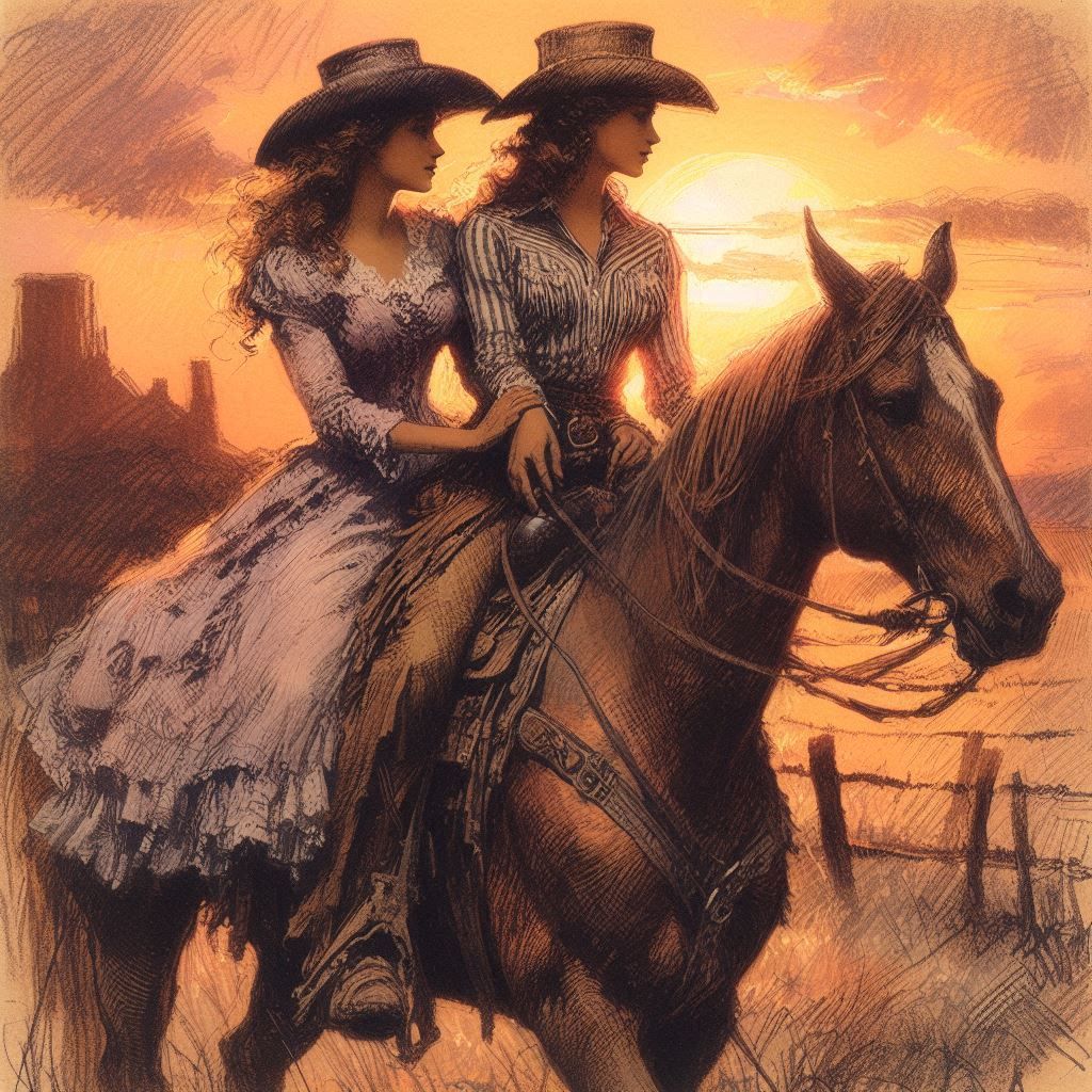 Riding side-saddle into the sunset