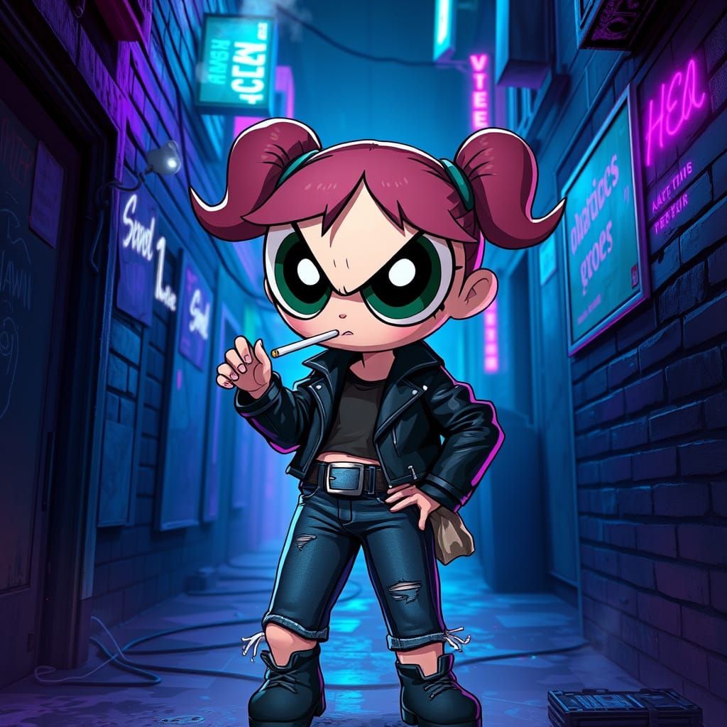 Bubbles Reimagined as Gritty Urban Fantasy Concept Art