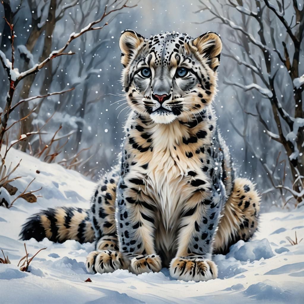 A baby snow leopard