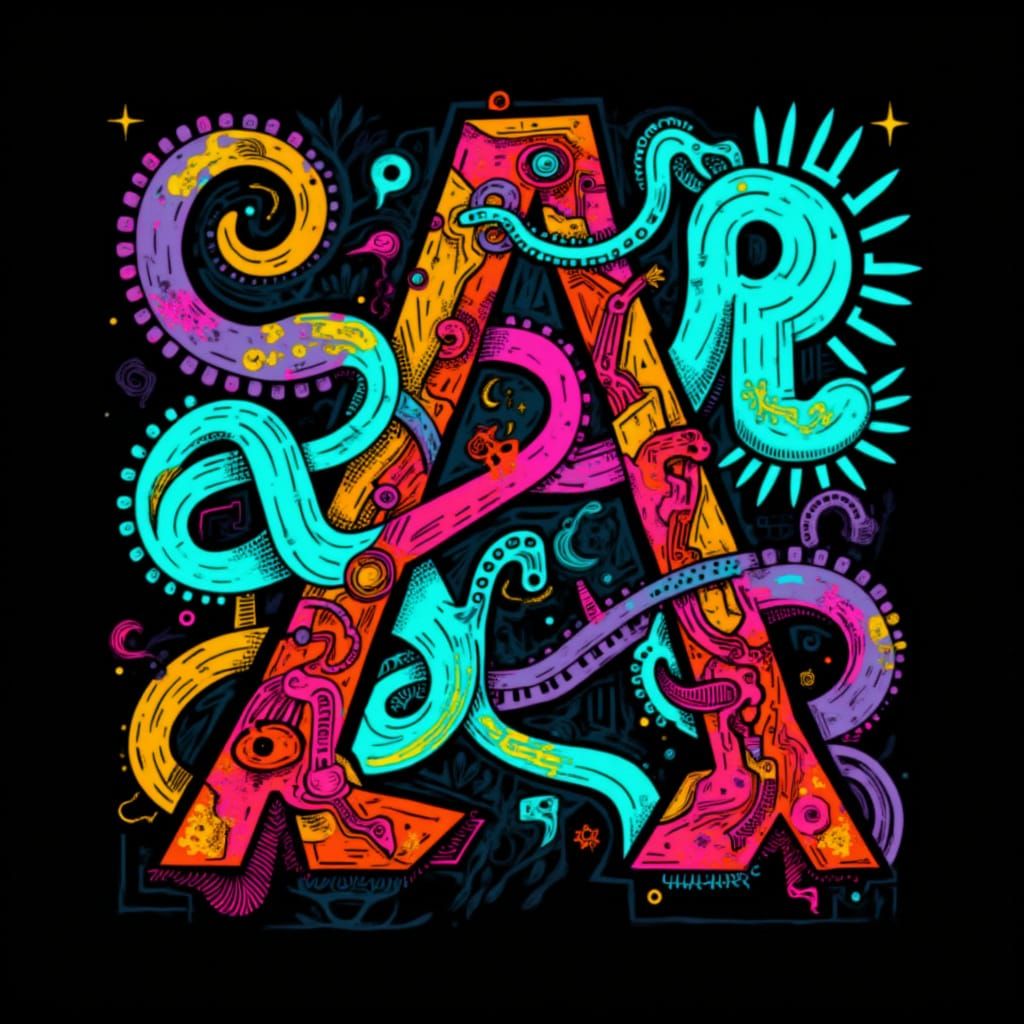 <lora:Abstract Maniac:0.7> an "Abstract Maniac" text and logo to accompany