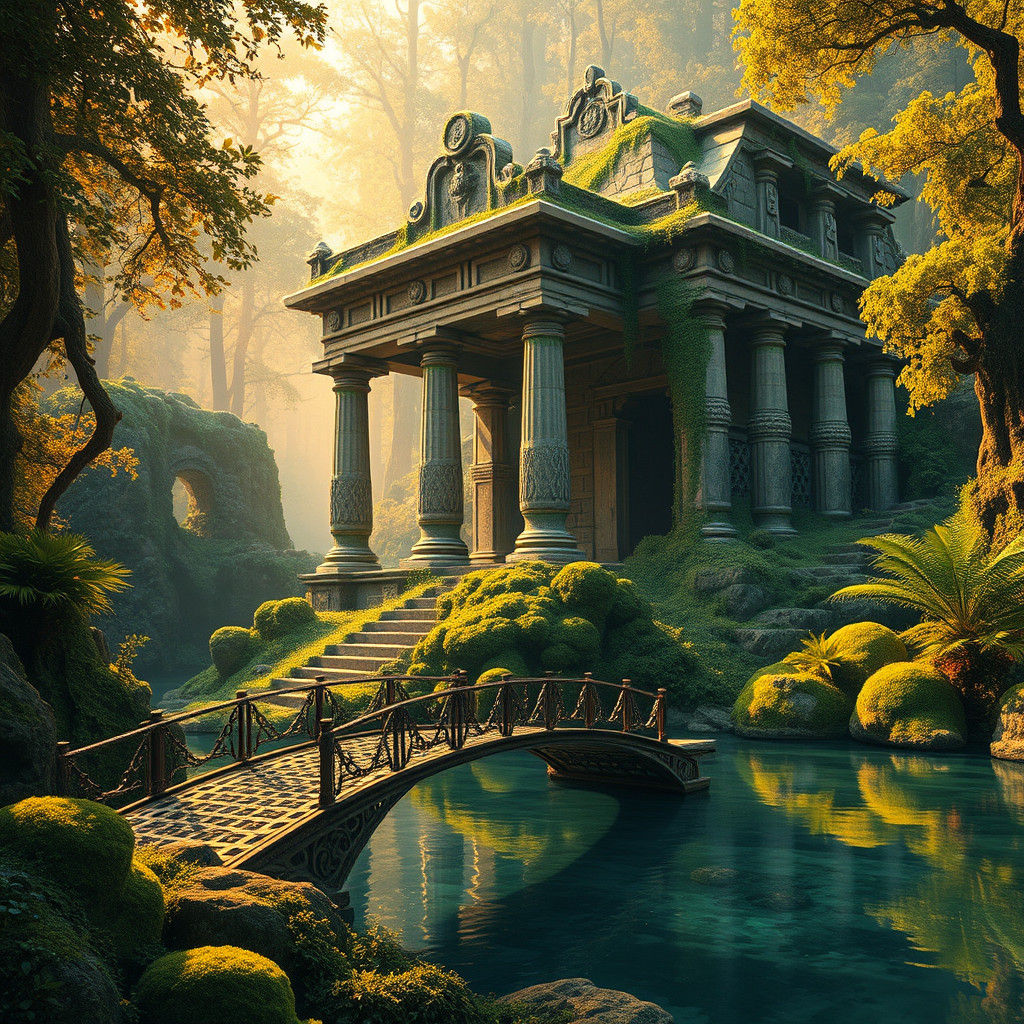 Golden Temple Ruin Reclaimed by Nature in 8K