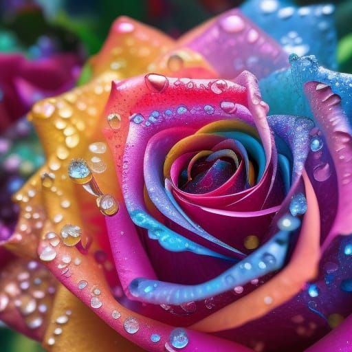 Rainbow Rose  by @Bivvy