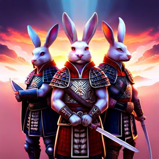 Rabbit Samurai Triad Rabbits!