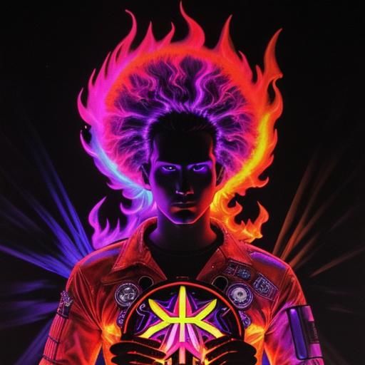 (Fire :!.5) epic psychedelic 1960s era blacklight poster art...