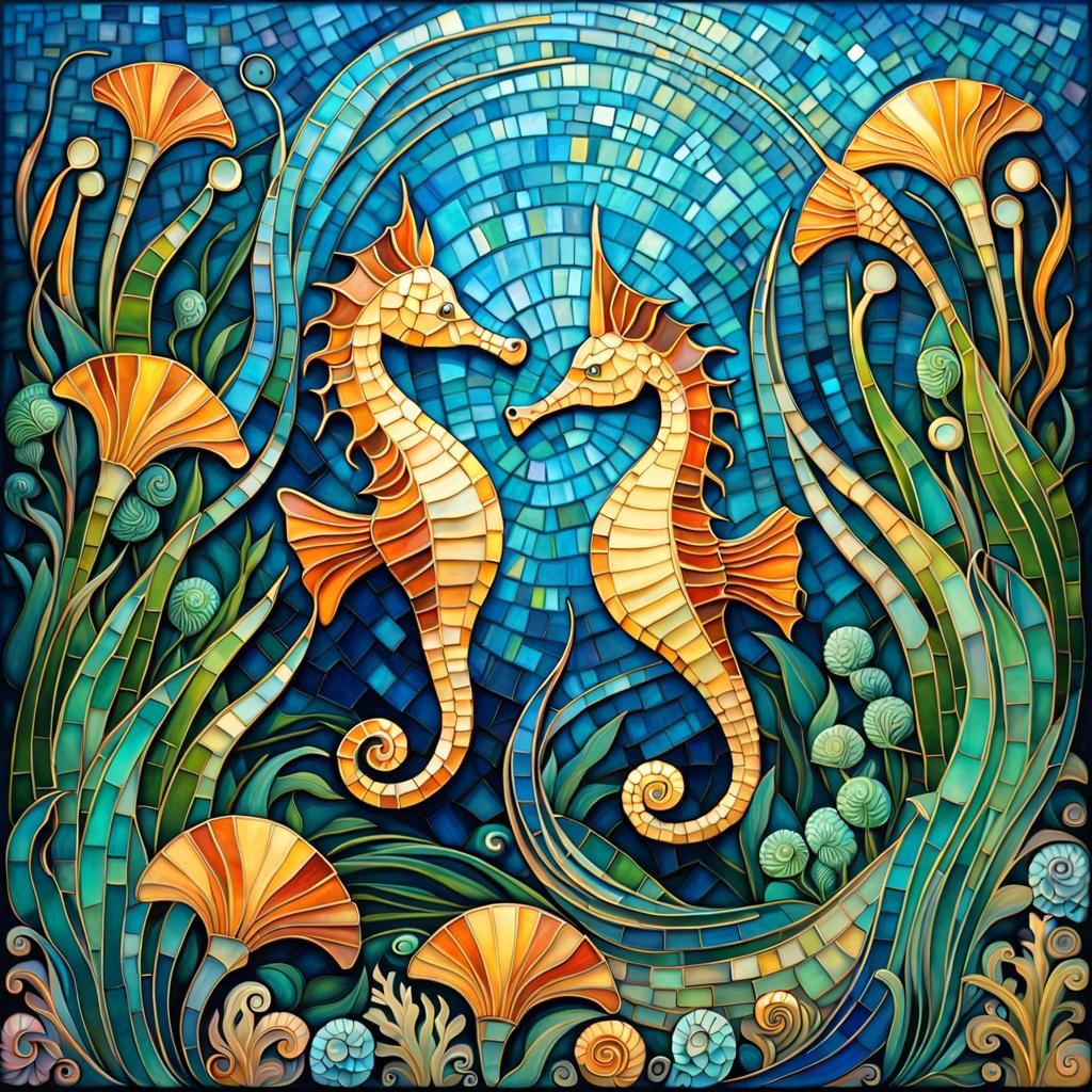 Joyful Seahorses  by @Nita