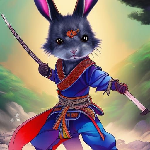 Adorable samurai rabbit - AI Generated Artwork - NightCafe Creator