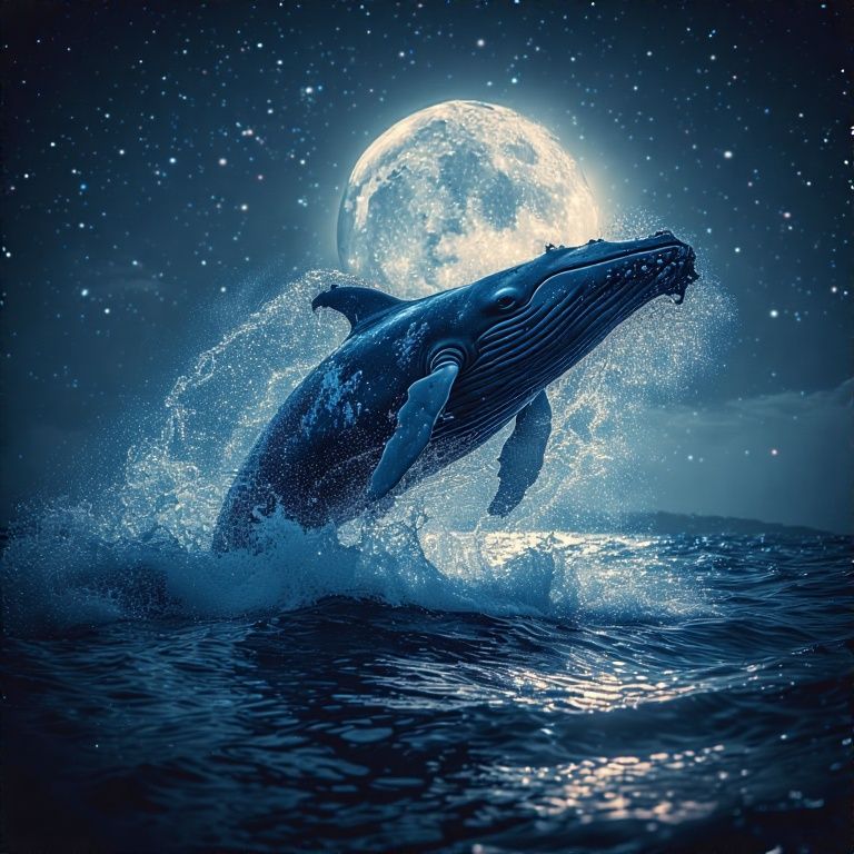 Whale Leaps Under Moonlight (Perchance)