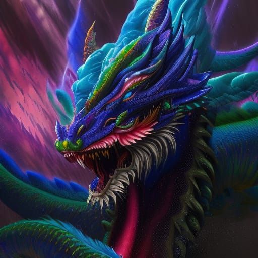 Rainbow Dragon 2 - AI Generated Artwork - NightCafe Creator