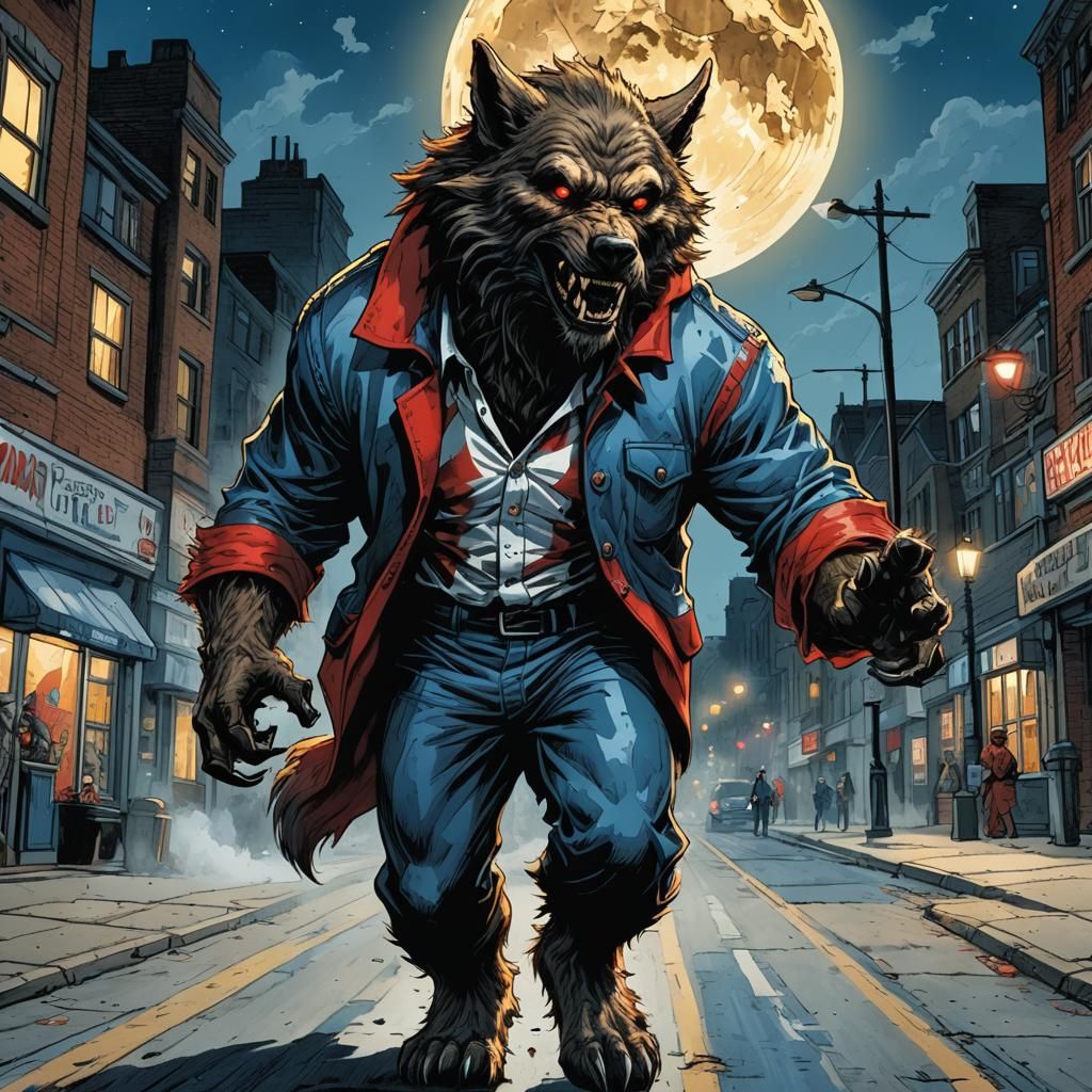 An American Werewolf in London (Ontario) AI Generated Artwork