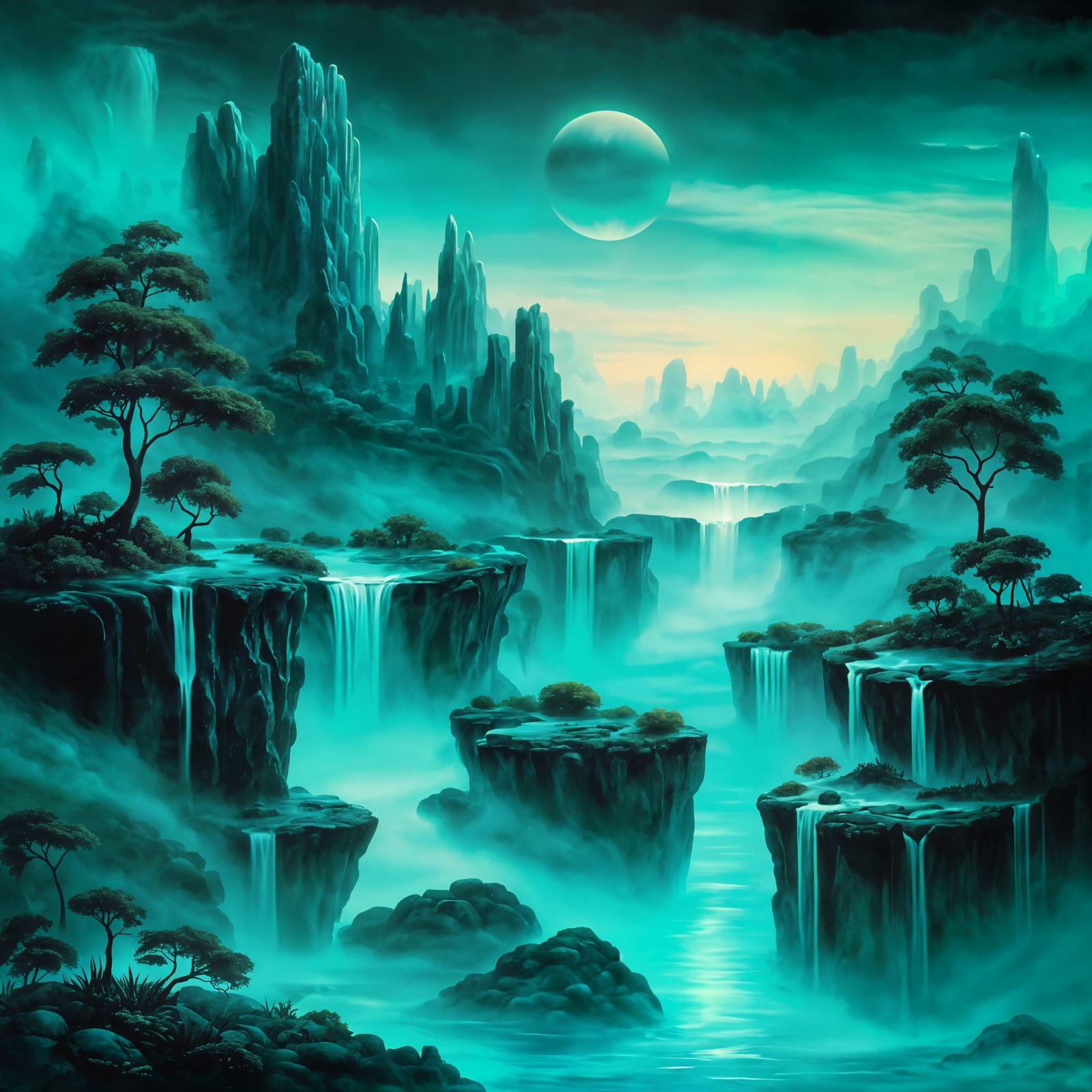 Turquoise Falls of Aetherveil  by @JustD