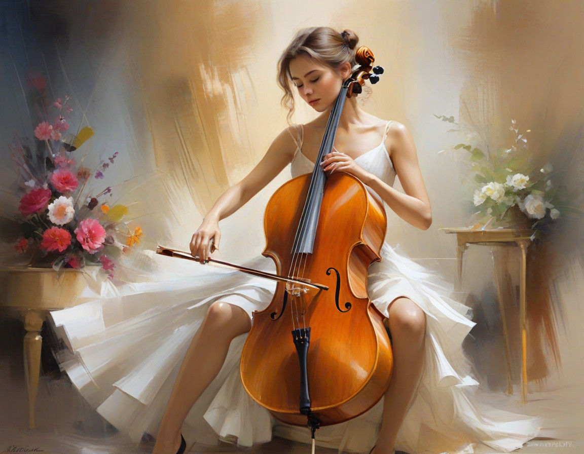 Latina Playing Cello, Anna Razumovskaya  by @Joris
