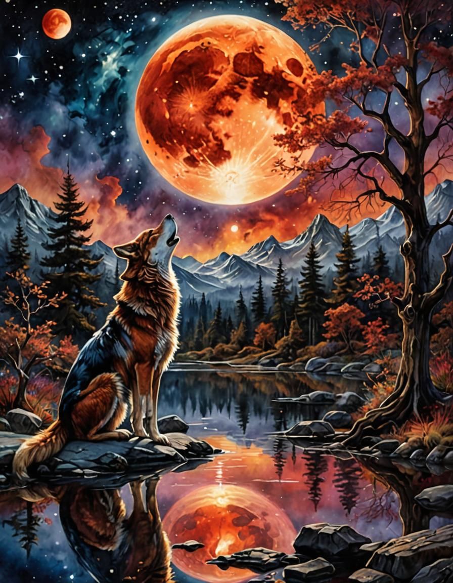 Howling wolf  by @Zeke