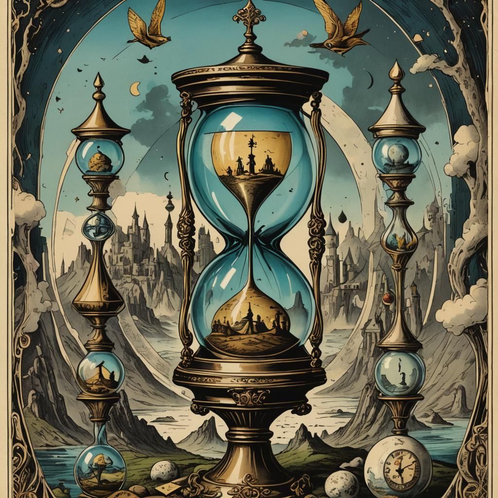 Tarot Card SURREALIST hourglass style  by @Max LImax