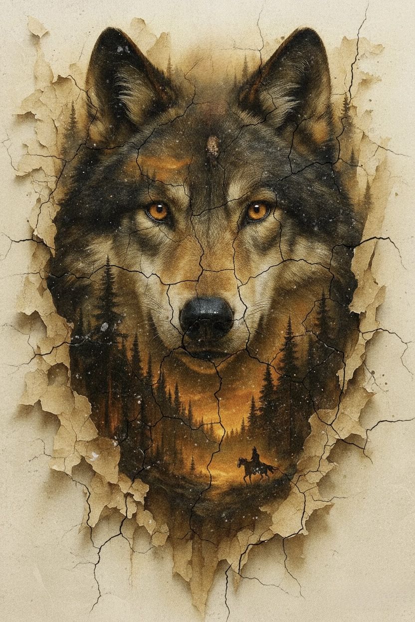 Running wild timber wolf