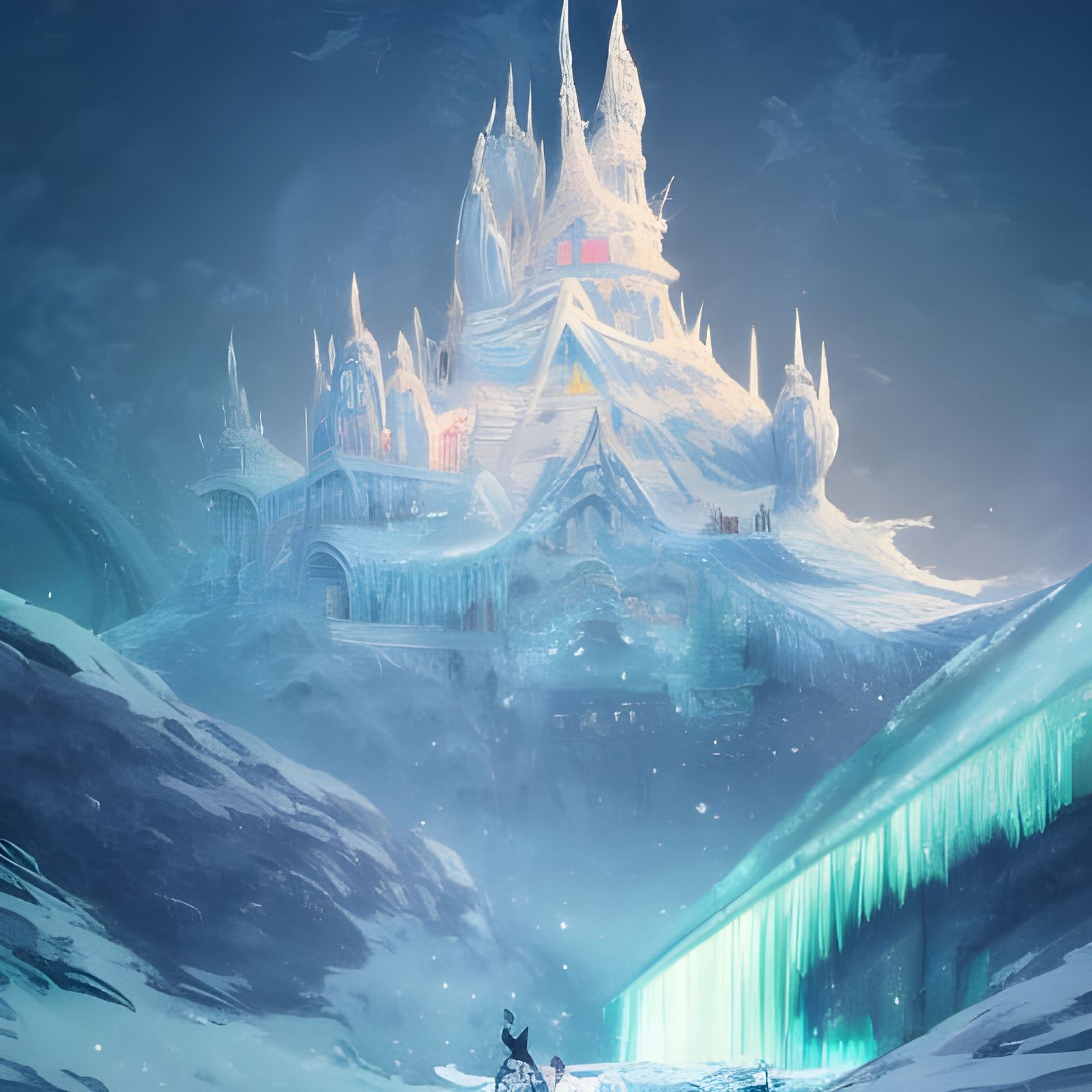 Ice castle - AI Generated Artwork - NightCafe Creator