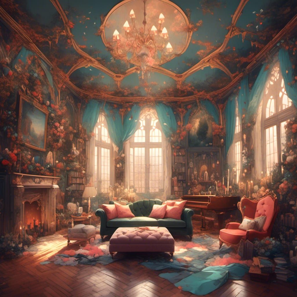 <lora:Endless Melody:1.0> fairytale living room