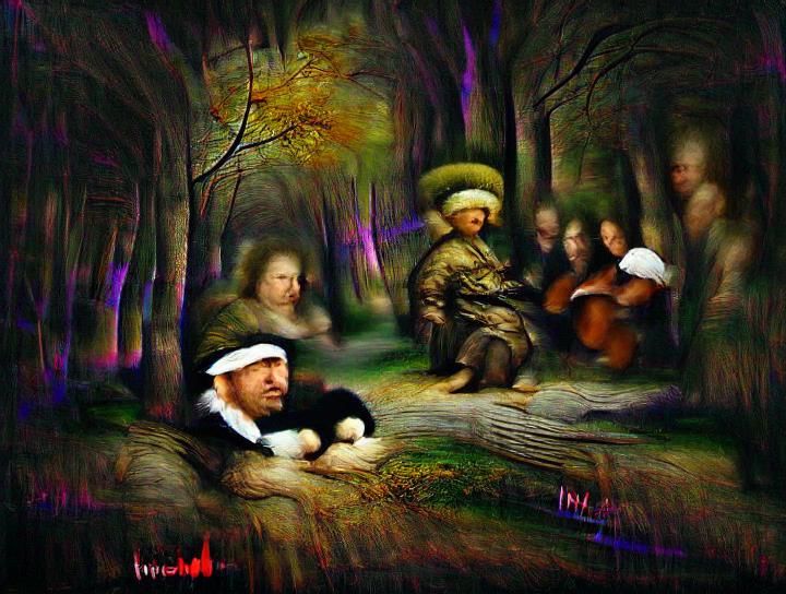 I hear sad music in the woods renaissance painting Rembrandt...