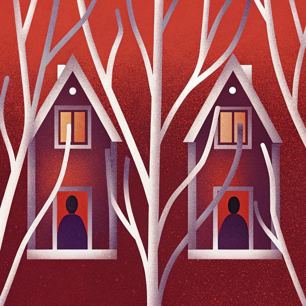 Envision an abstract, caricature-like illustration steeped in concealed symbolism. Imagine a harmonious meeting point between a bustling met...