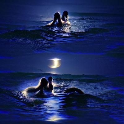 midnight skinny-dipping in the ocean