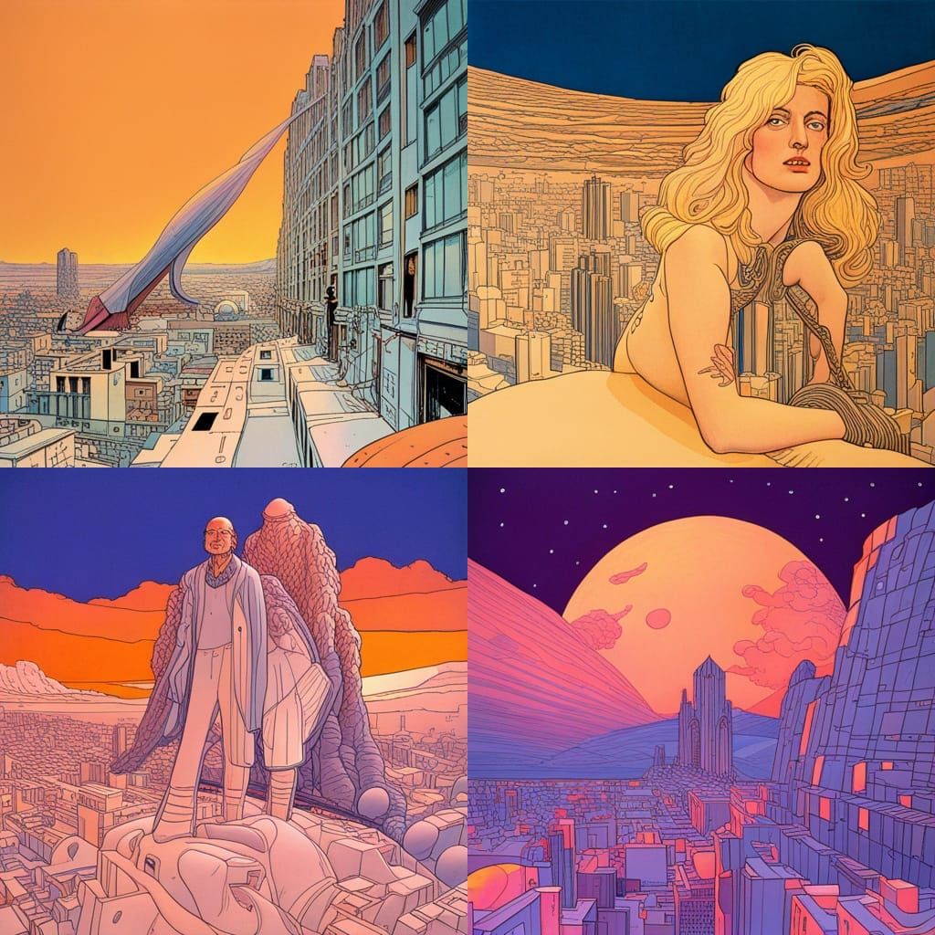 A Led Zeppelin album cover by French artist Moebius
